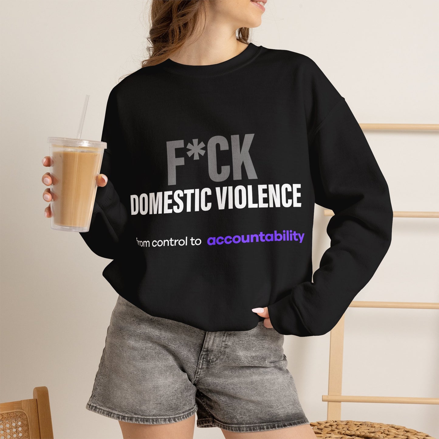 F*CK Domestic Violence Sweatshirt . Break the Silence