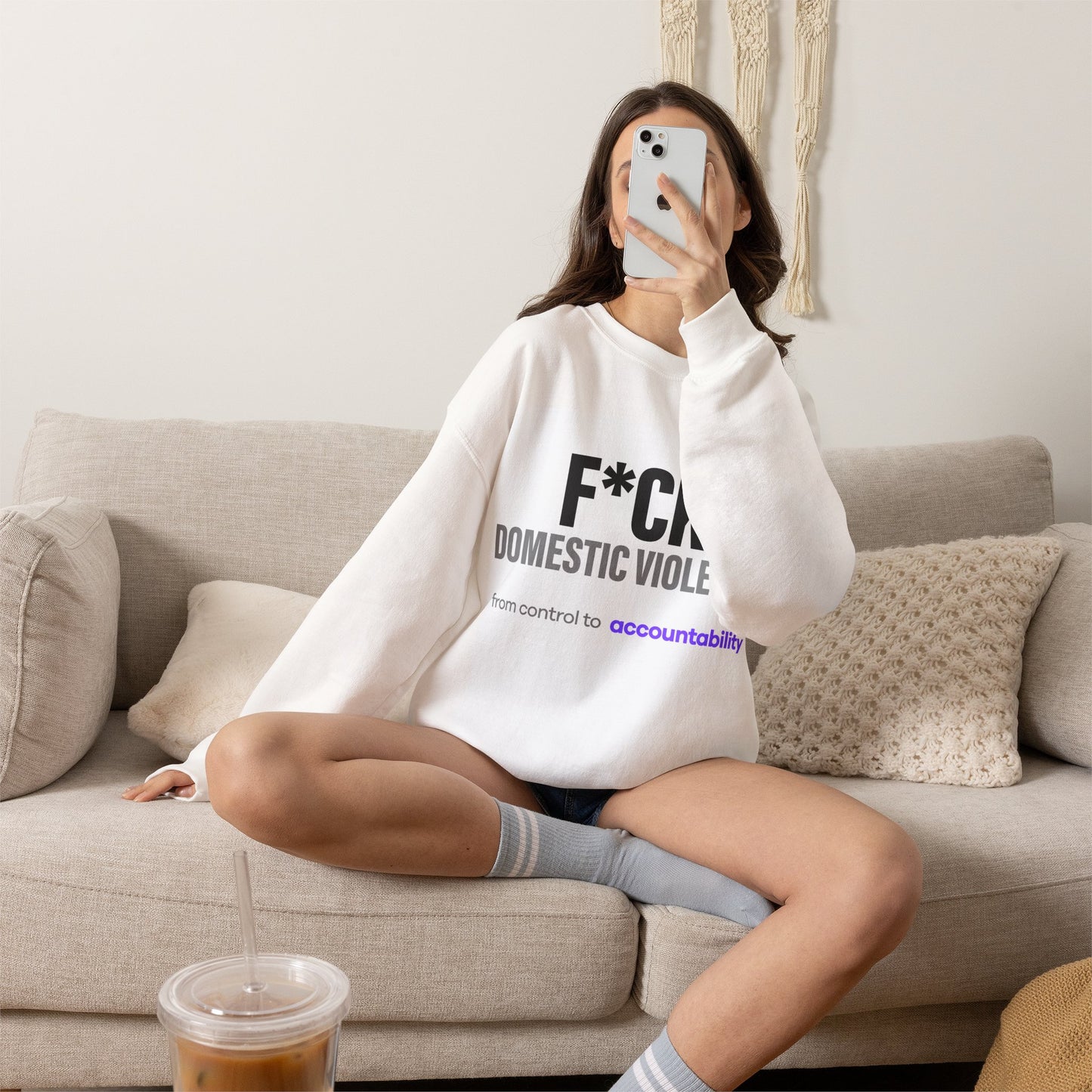 F*CK Domestic Violence Sweatshirt . Break the Silence