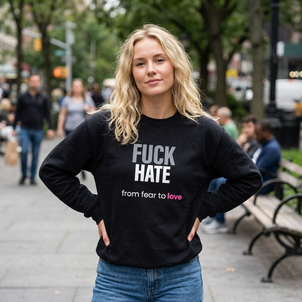 Fuck Hate Sweatshirt. fear to love - unflitered int