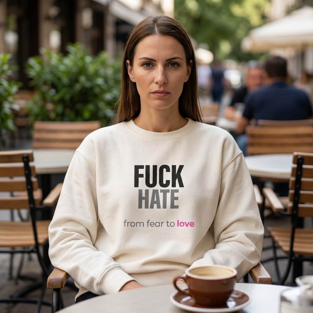 Fuck Hate Sweatshirt. fear to love - unflitered int