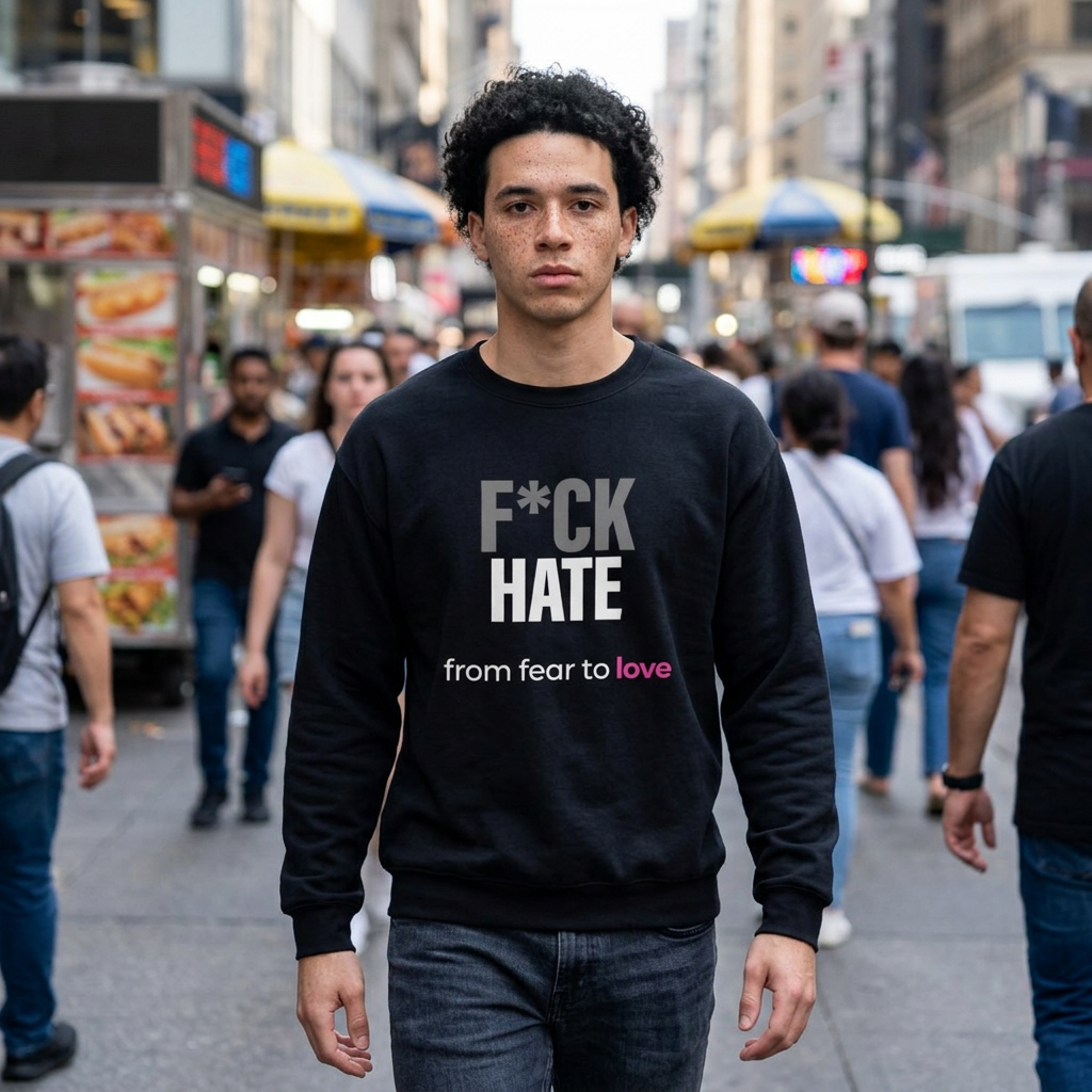 Fuck Hate Sweatshirt. fear to love