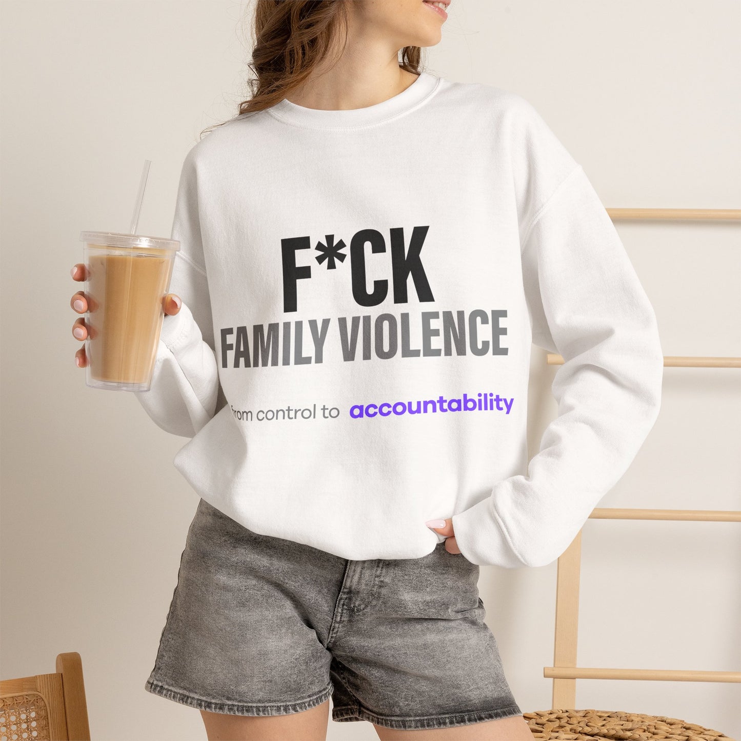 F*CK FAMILY VIOLENCE Soft Tone Sweat shirt
